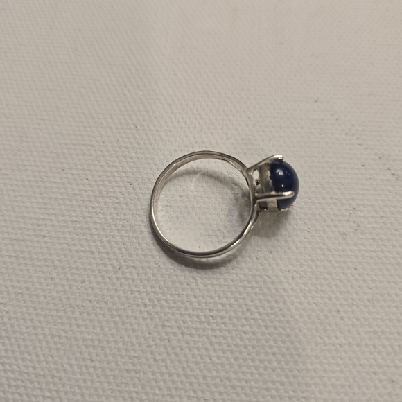 COSTUME JEWLERY Glamorous Lab Made Blue Star Sapphire On Silver Band Size 8.25 - Picture 7 of 13